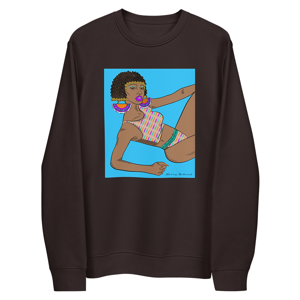 Thumbnail: Bikini Model Beads Tan Unisex eco sweatshirt
