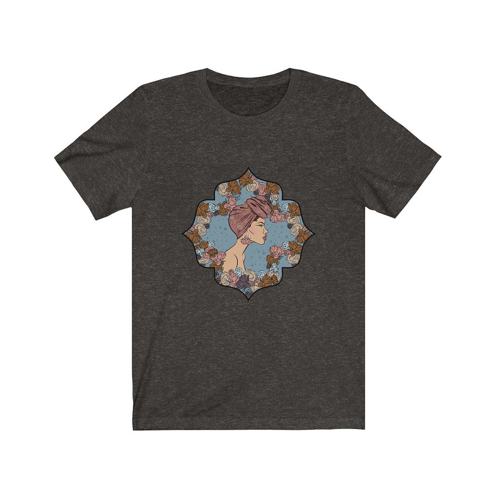 Thumbnail:  Woman In Color Wrapped Scarf Bun Tee