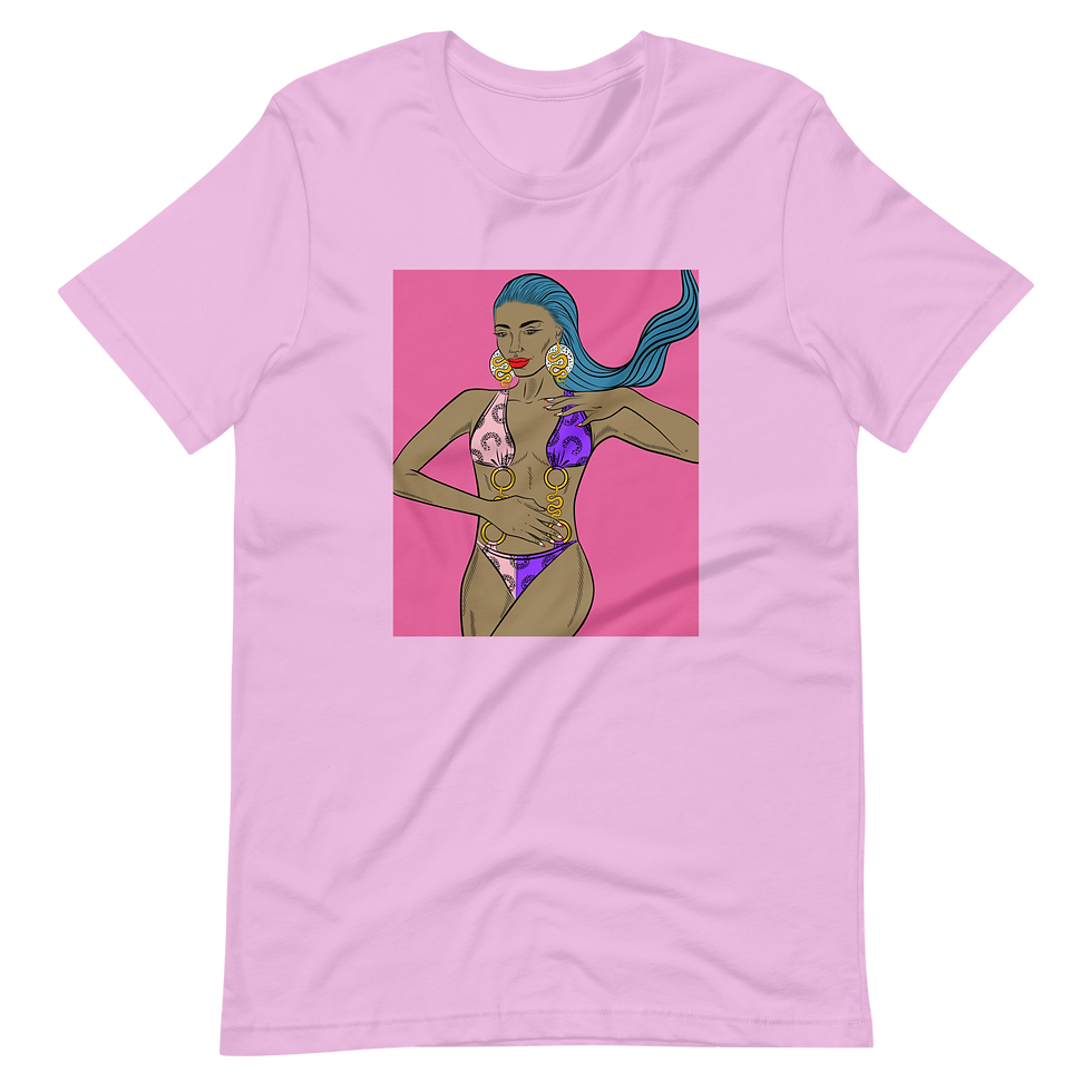 Thumbnail: Bikini Model Snake Earrings Tan Short-sleeve unisex t-shirt