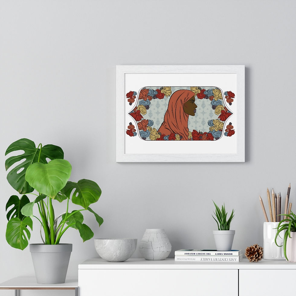 Thumbnail: Woman with hijab, Framed Horizontal Poster