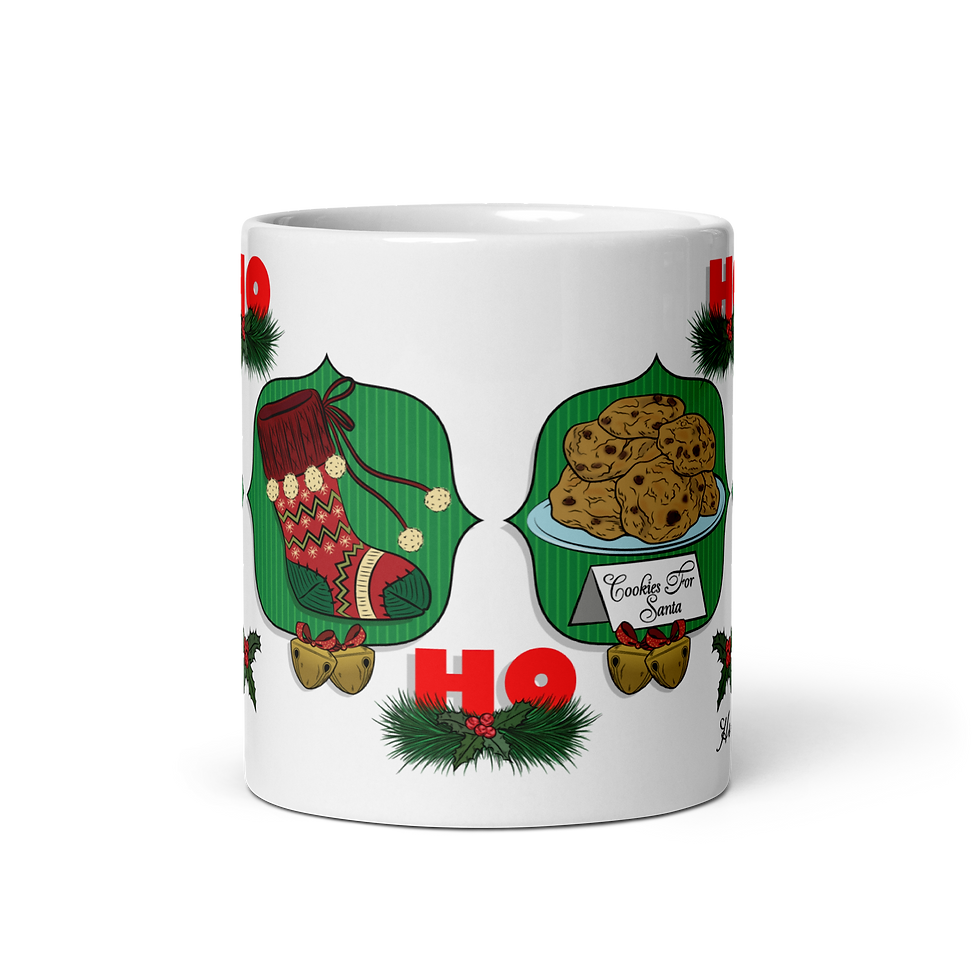 Thumbnail: Boy and Girl Holiday Scene White glossy mug