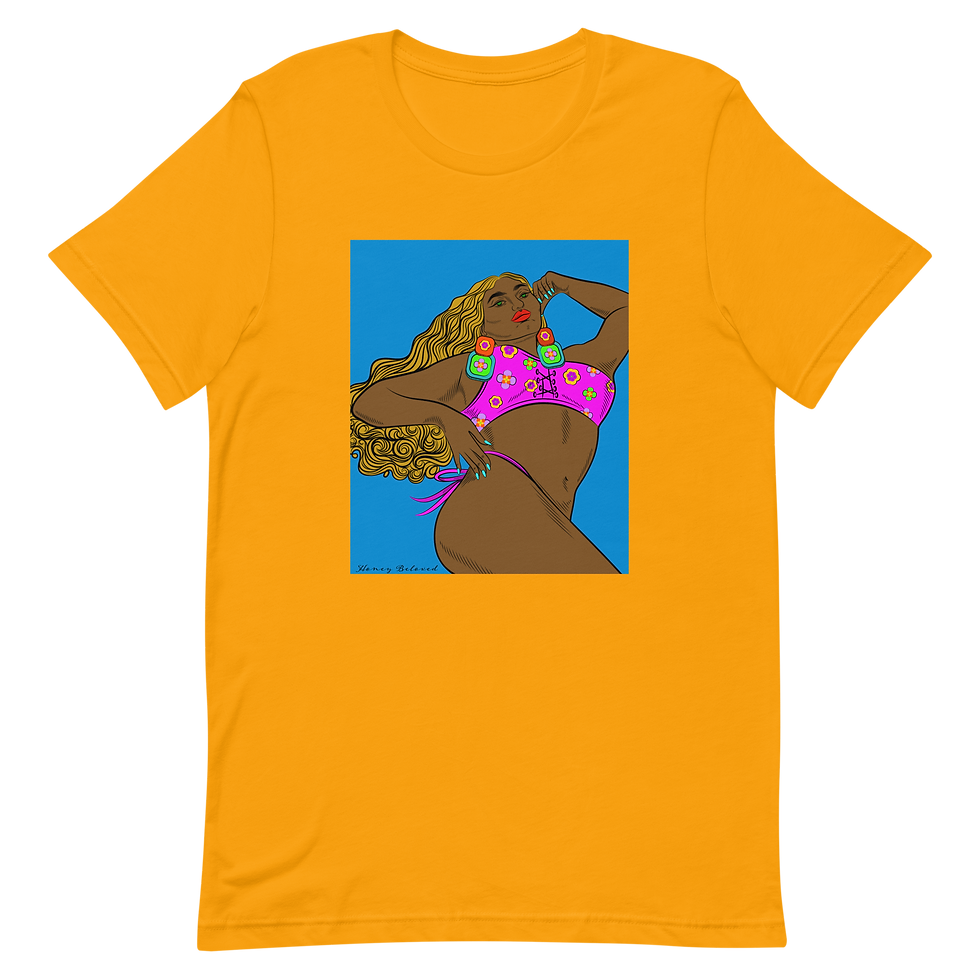 Thumbnail: Bikini Model Wavy Hair Brown Short-sleeve unisex t-shirt