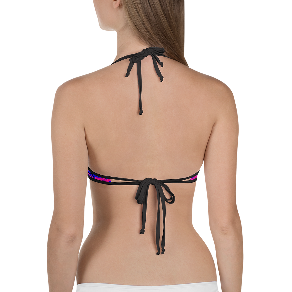 Thumbnail: Blue, brown, black abstract Bikini Top