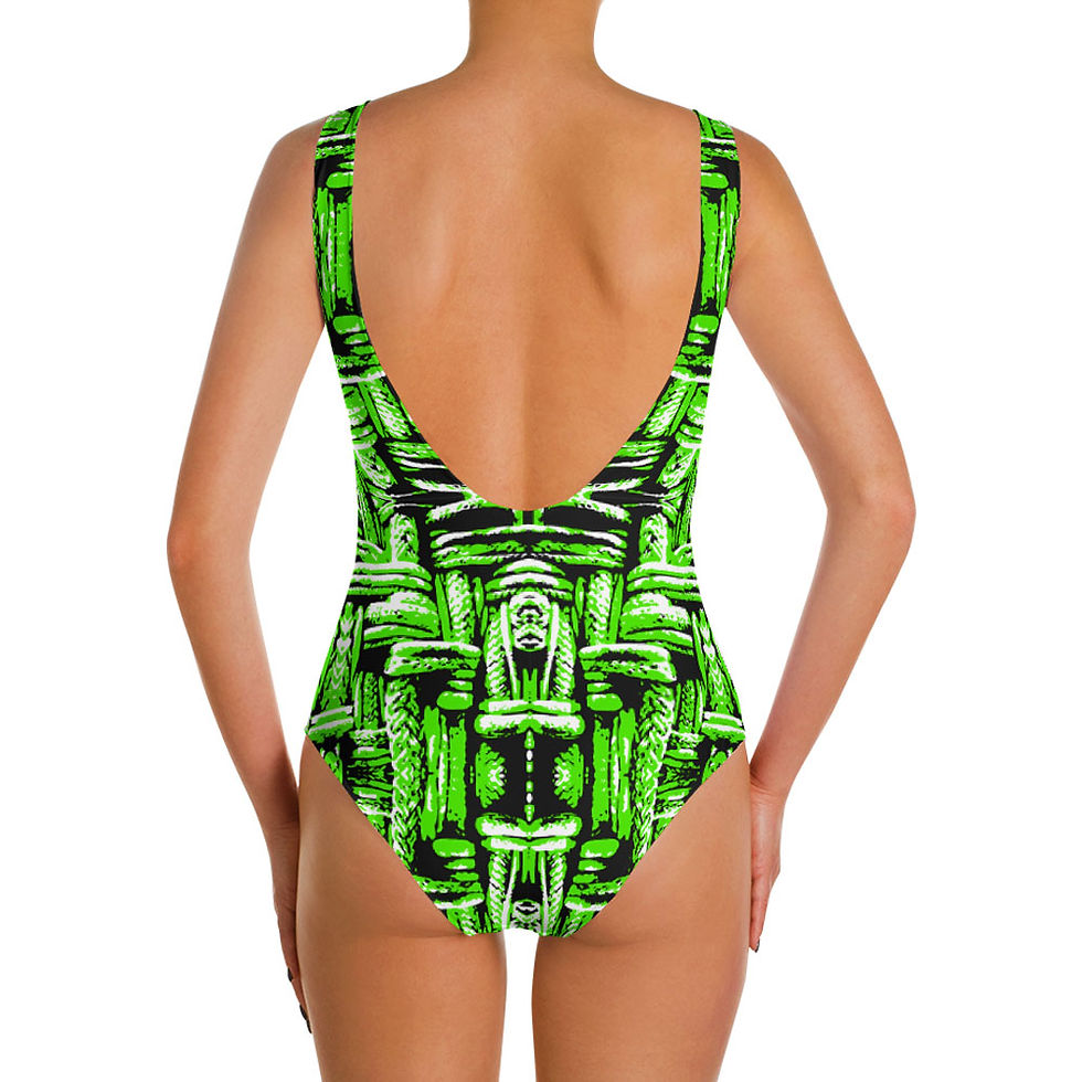 Thumbnail: Crushing Swimsuit Green Black