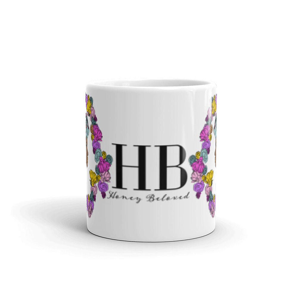 Thumbnail: Bun Headwrap Woman Brown glossy mug