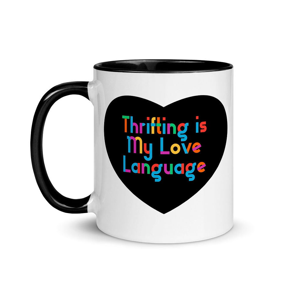 Thumbnail: Thrifting is My Love Language Mug. Multiple color options.