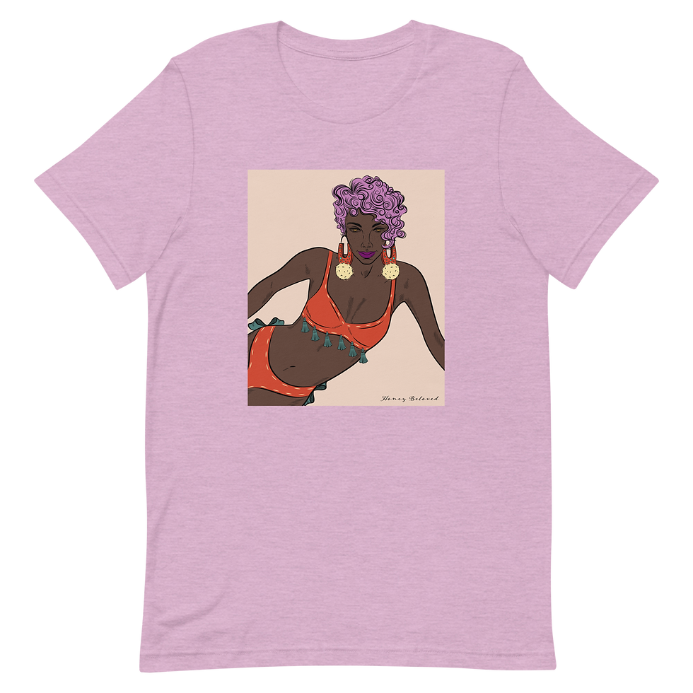 Thumbnail: Vintage Model Orange Bikini Short-sleeve unisex t-shirt
