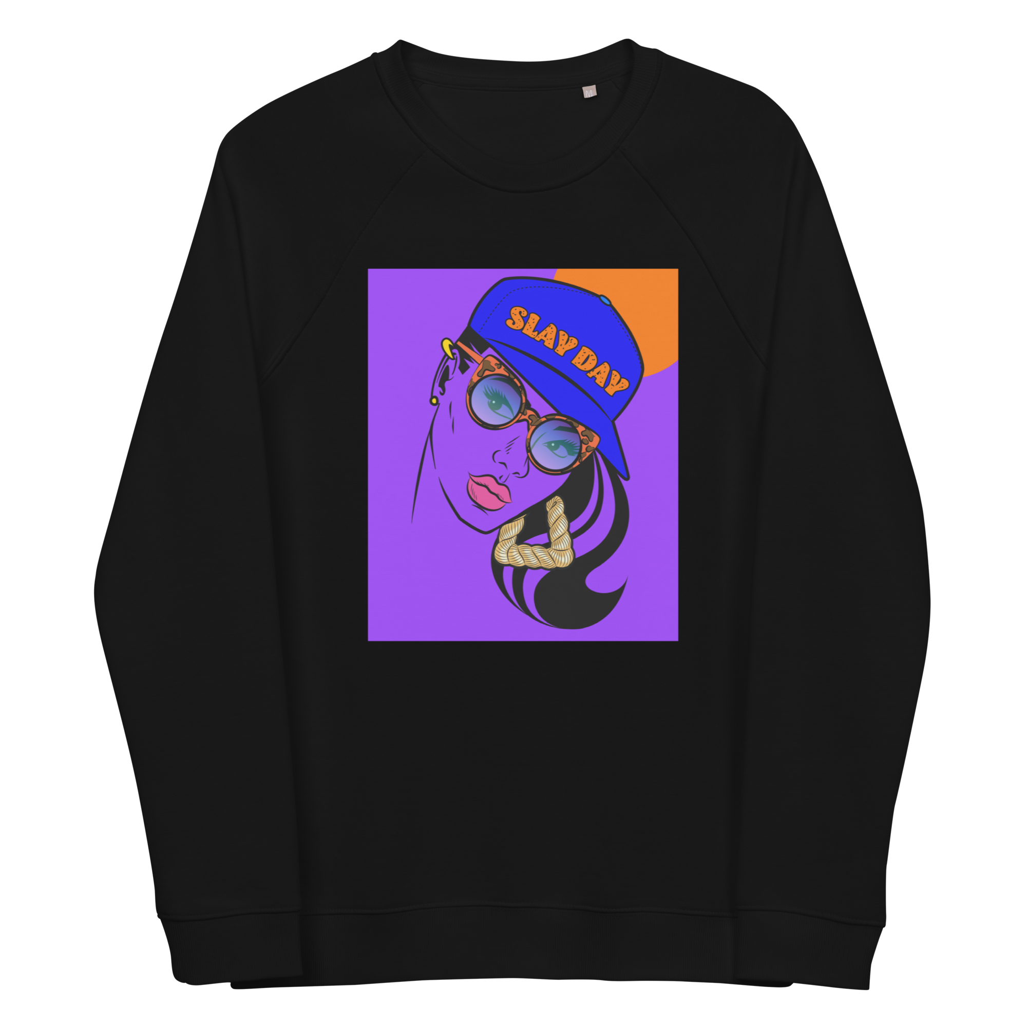 Wavy Hair Slay Day Unisex organic raglan sweatshirt