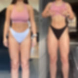 Female online coaching transformation showing fat loss and muscle tone progress