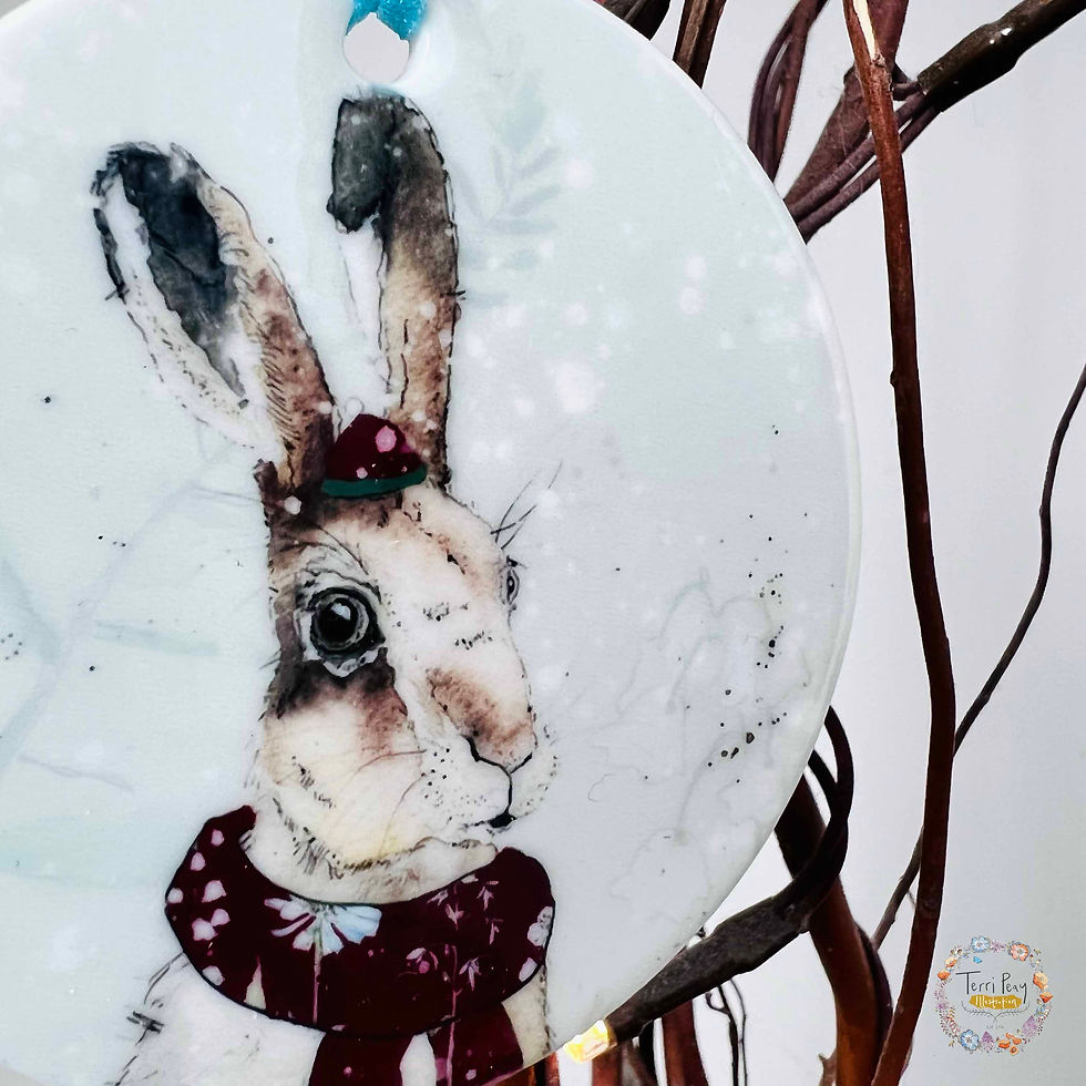 Thumbnail: 'Winter Woodland Hare II' Decoration