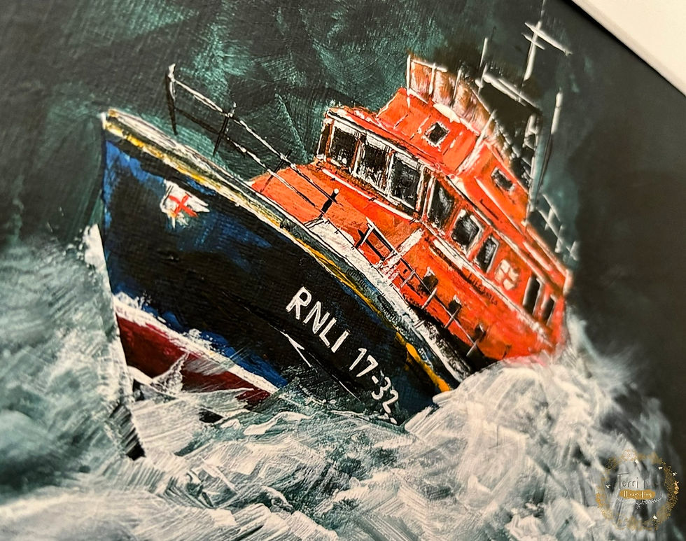 Thumbnail: 'Coming Home - RNLI Ernest and Mabel' -  A4 Print