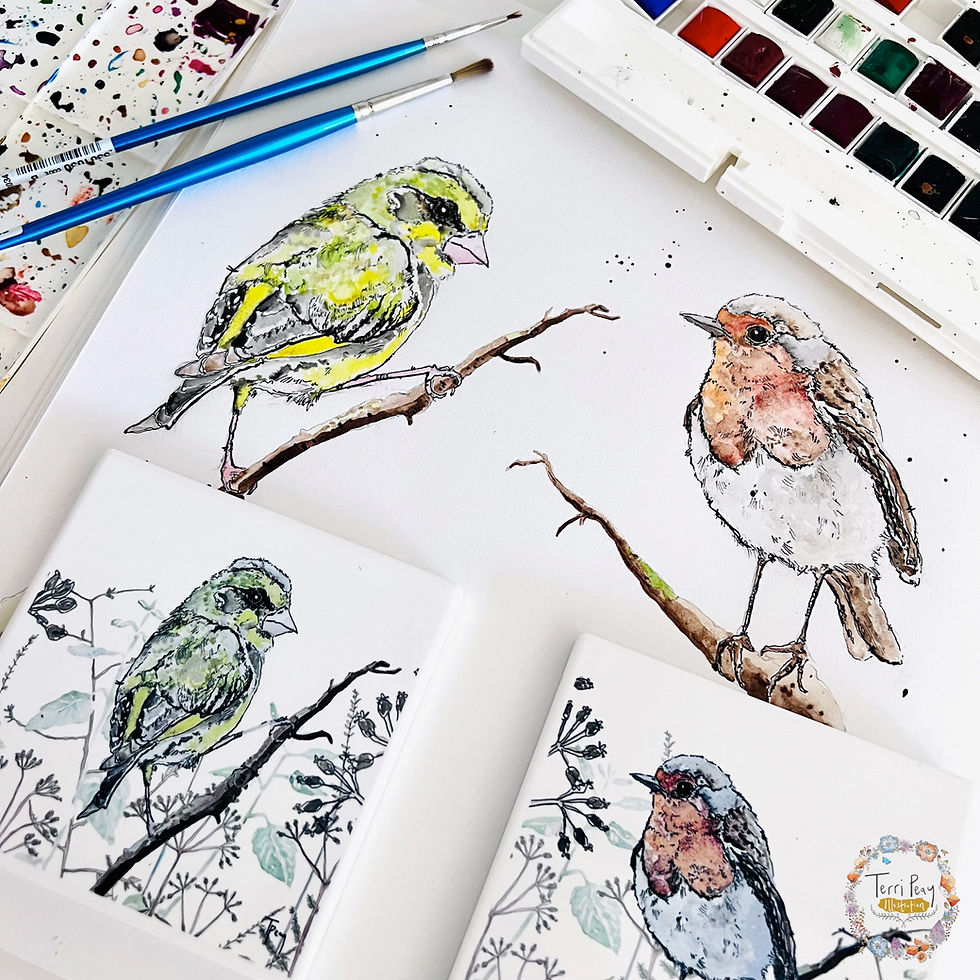 Thumbnail: Hand Crafted 'Robin - Wild Hedgerow' Coaster