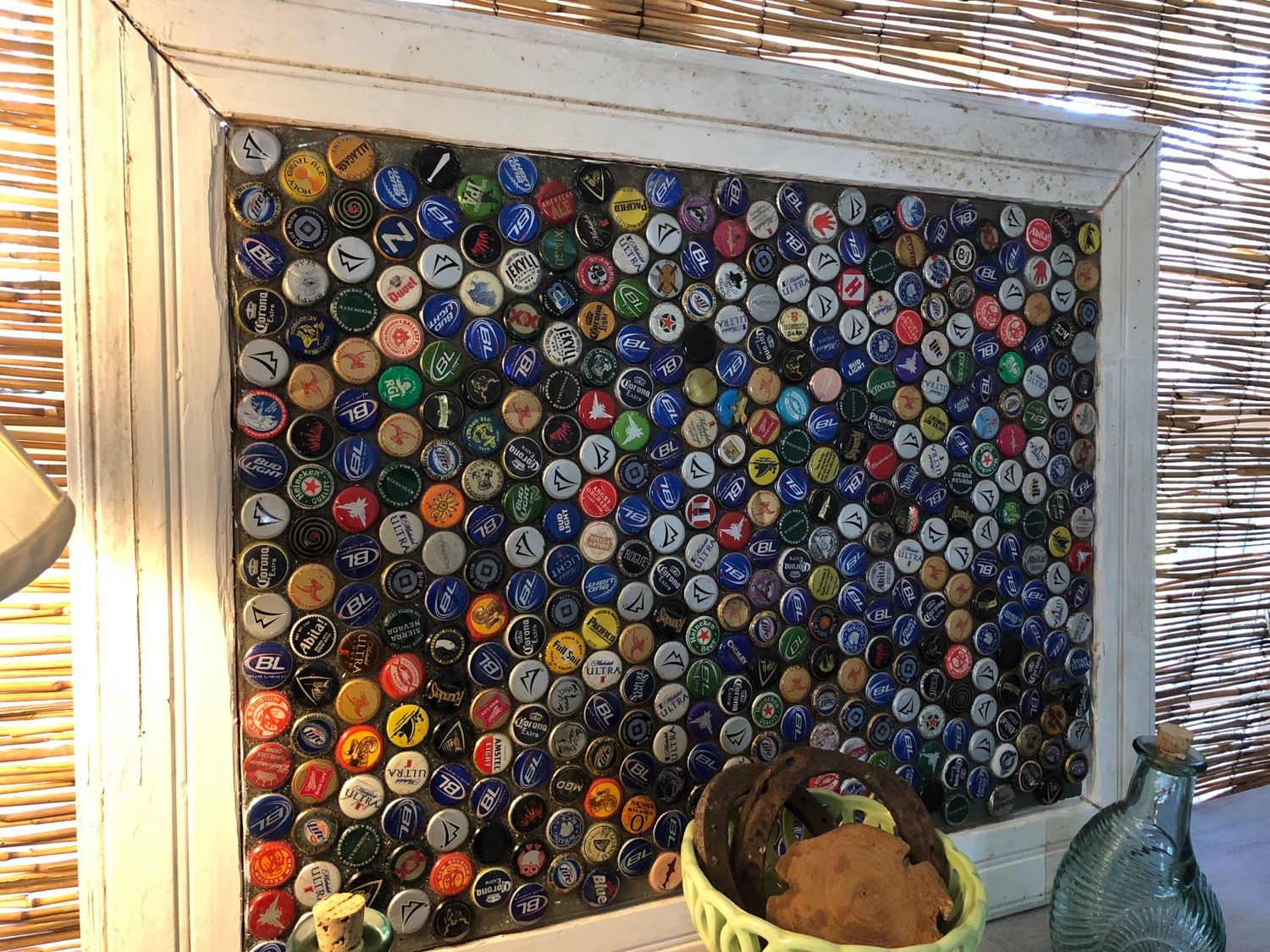 Assorted beercap in frame