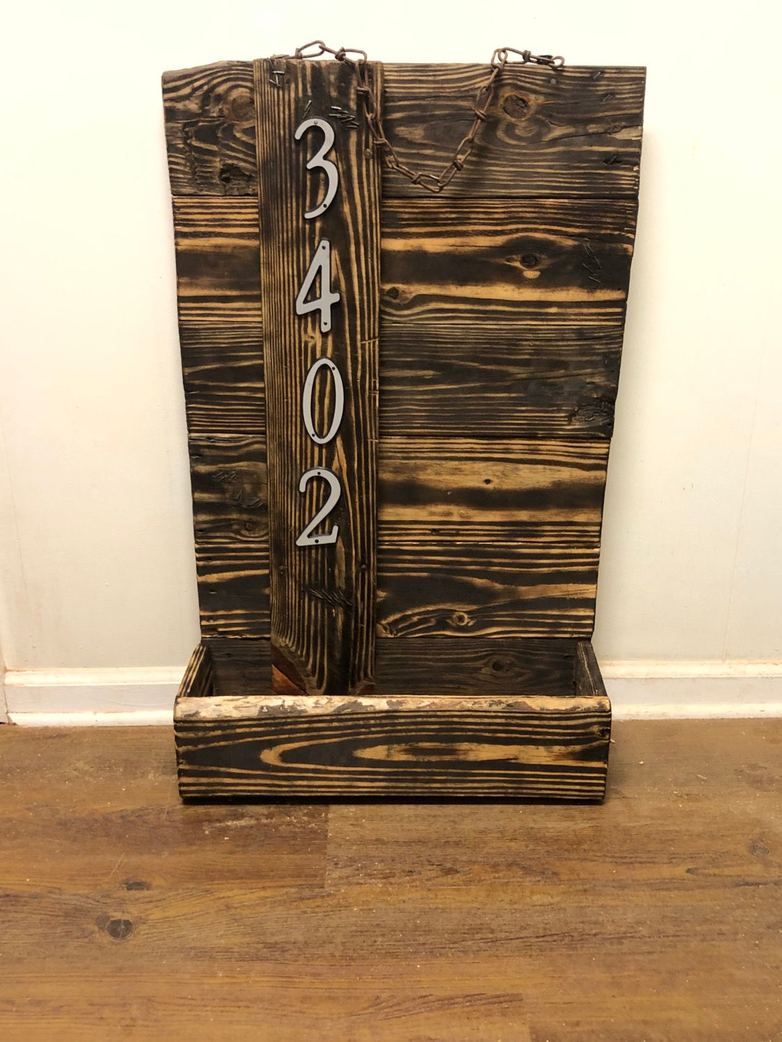 Planter box with house number