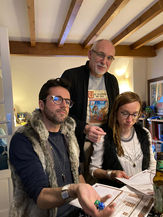 JMMJ lors d’une session de jeu de rôle Laelith à Paris avec un groupe d’illustrateurs