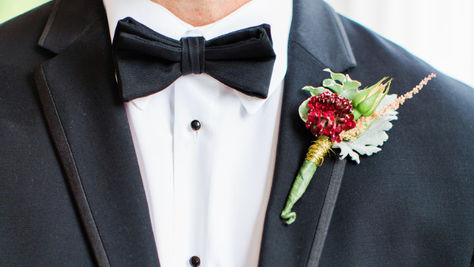 Close up of boutonnière
