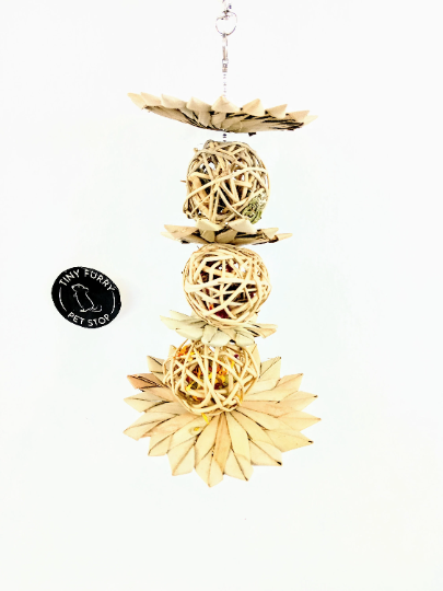 Thumbnail: Hanging Toy - Dancing Palm Leaf with Vine Balls