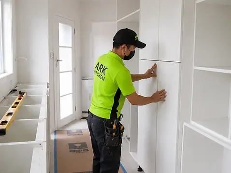 Cabinet installation continues _ install door