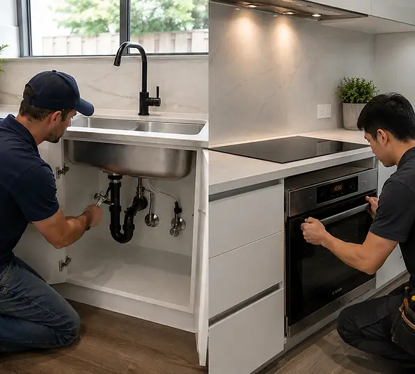 Plumbing and electrical reconnection
