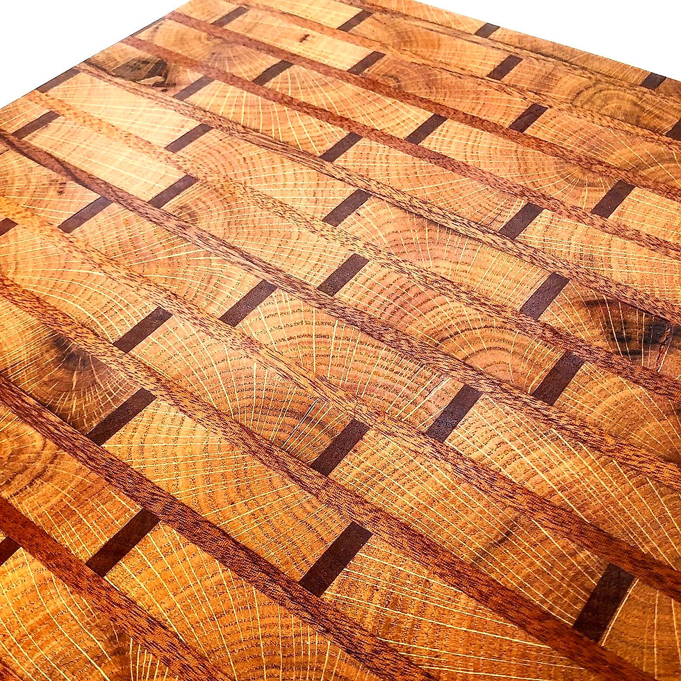White Oak and Mahogany End Grain Cutting Board