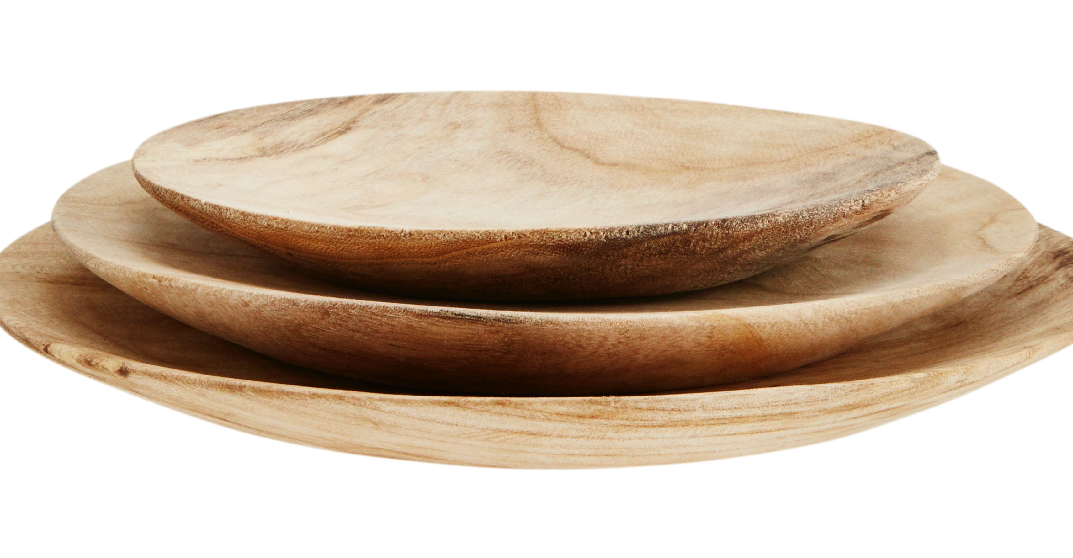 MADAM STOLTZ LESENI KROŽNIKI KOMPLET TREH