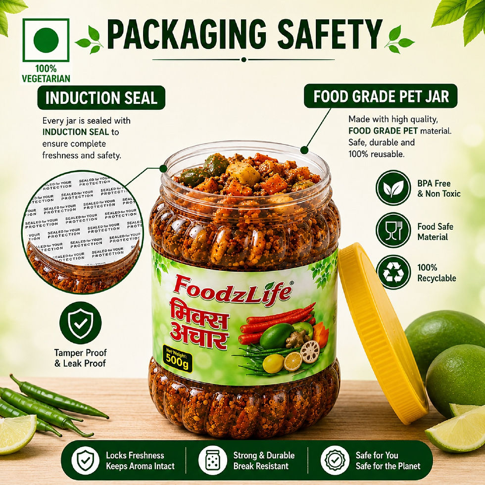 थंबनेल: FoodzLife Mix Pickle 500g | Homemade Mixed Vegetable Pickle