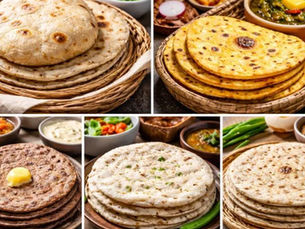 Gluten free Indian roti recipes including bajra roti, makki ki roti, ragi roti, jowar roti and rice flour roti