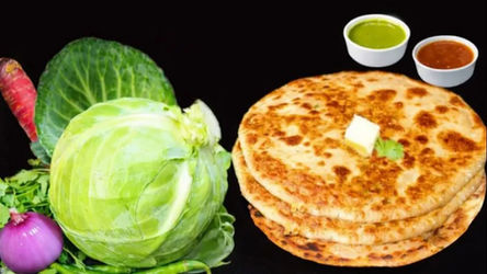 चाइनीज मिक्स वेज पराठा – पत्ता गोभी, गाजर, शिमला मिर्च और पनीर से भरा हुआ क्रिस्पी स्टफ्ड पराठा, हरी और लाल चटनी के साथ