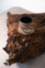 תמונה ממוזערת: Wood-Inspired Ceramic Cup, Handmade Tumbler