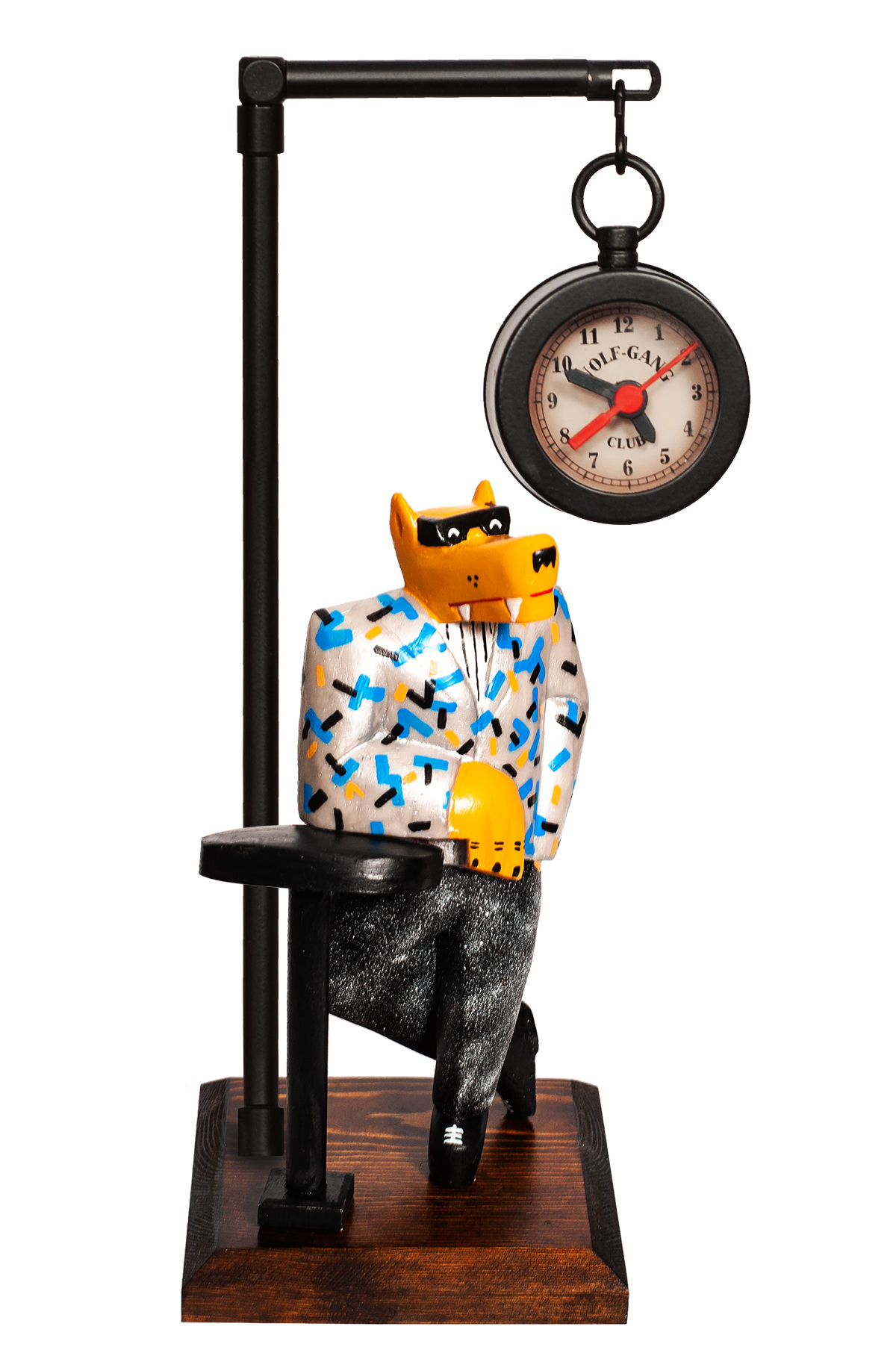 Stylish and cool wolf statue with a clock perfect gift for home decor.