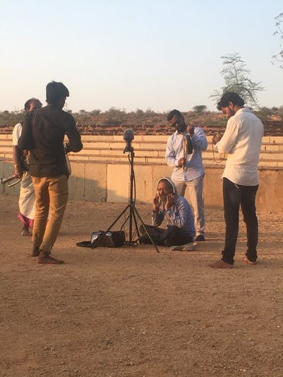 Mr. Umashankar Mantravadi recording the Oggu performance in Anupu
