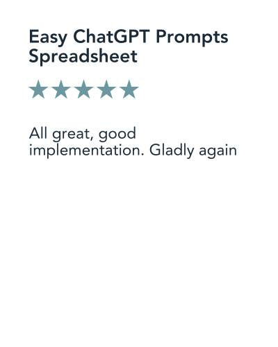 User review expressing satisfaction with the great quality of the product.