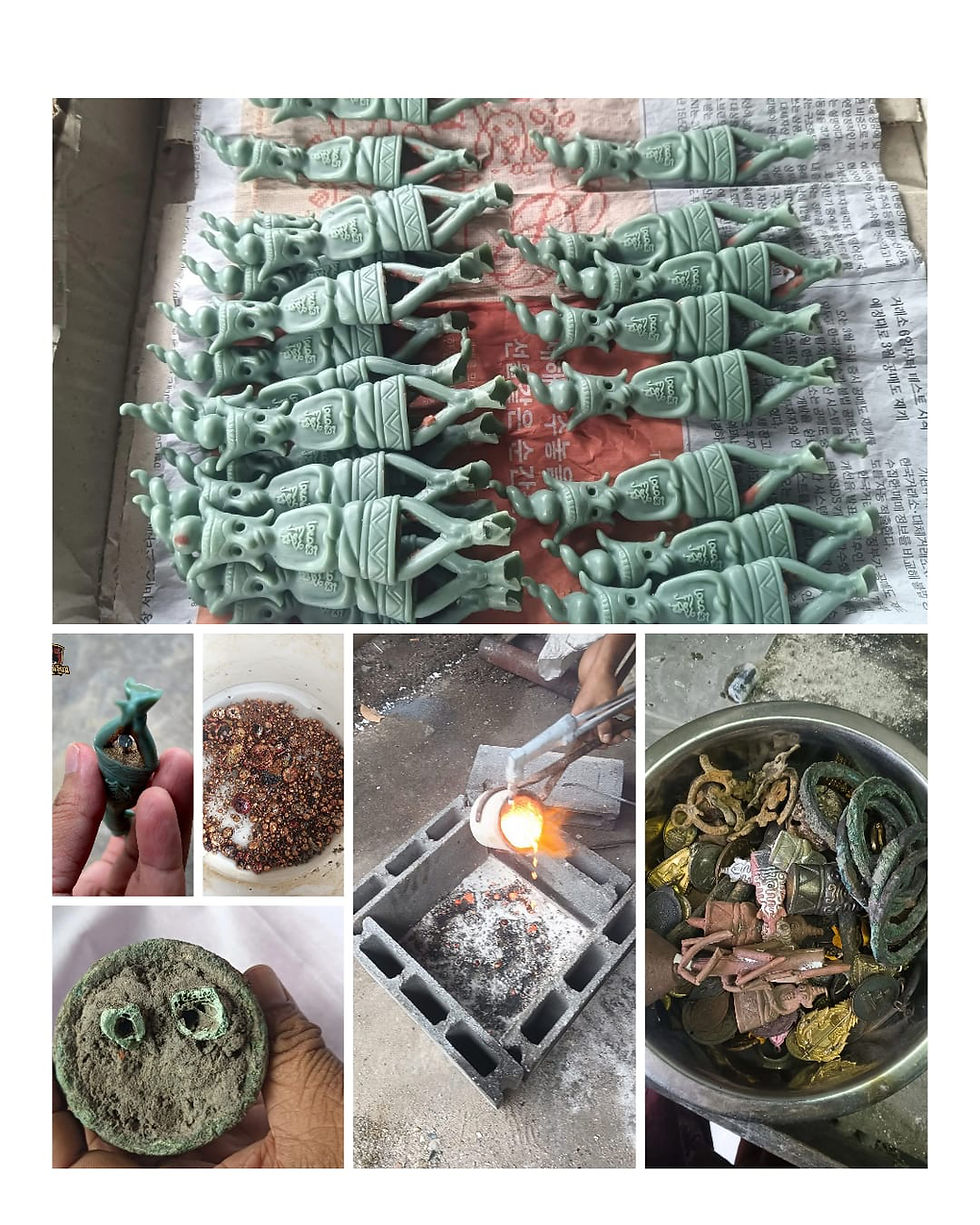 縮圖：阿贊占 2568 孟族拉曼帝王法罌 紅銅細模