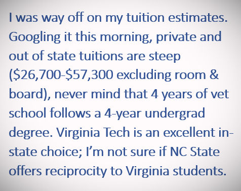 Revised Vet School Tuition Commentary