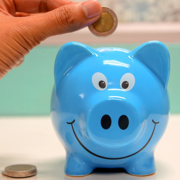 Blue piggy bank