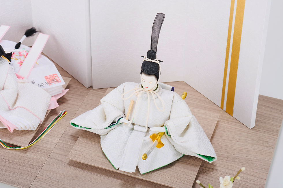 Thumbnail: 「ASAGIRI」有職菱柄　23-A　コンパクトひな人形
