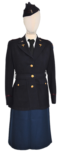 Blue Wool Skirt, Blue Jacket, Blue Garrison Cap.png