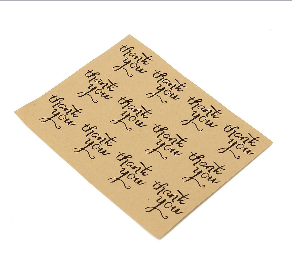 Miniatura: 100 Adesivi di ringraziamento "Thank you"