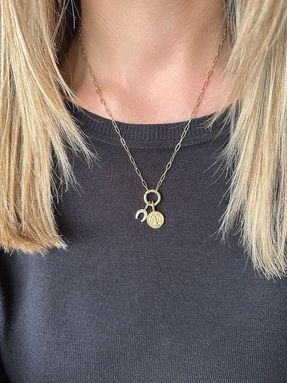 Thumbnail: Lucky 14K Diamond Horseshoe Charm- Choice of gold