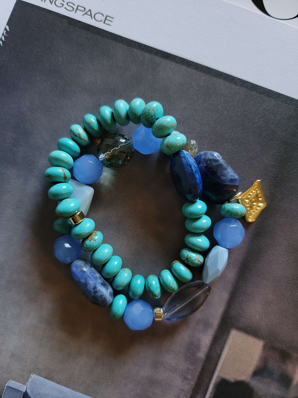 Thumbnail: Lazuli Love Turquoise Bracelet Stretch Bracelet