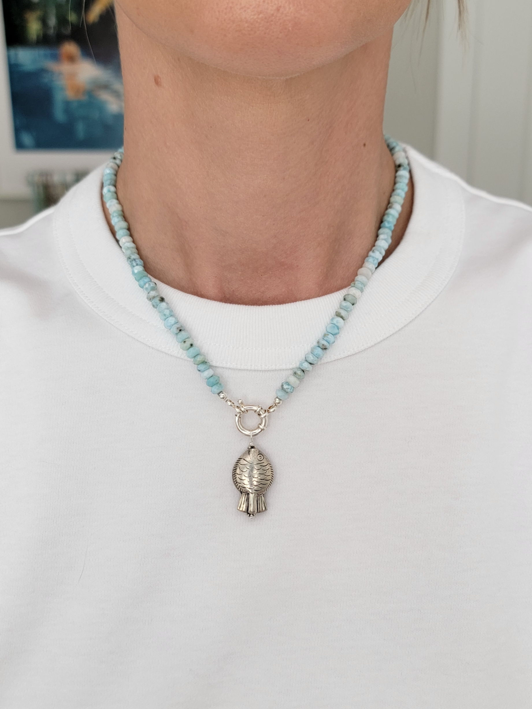 Larimar Beaded Necklace