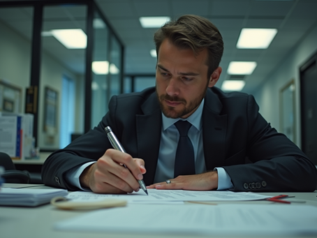 Connecticut private investigator reviewing case files for legal investigation