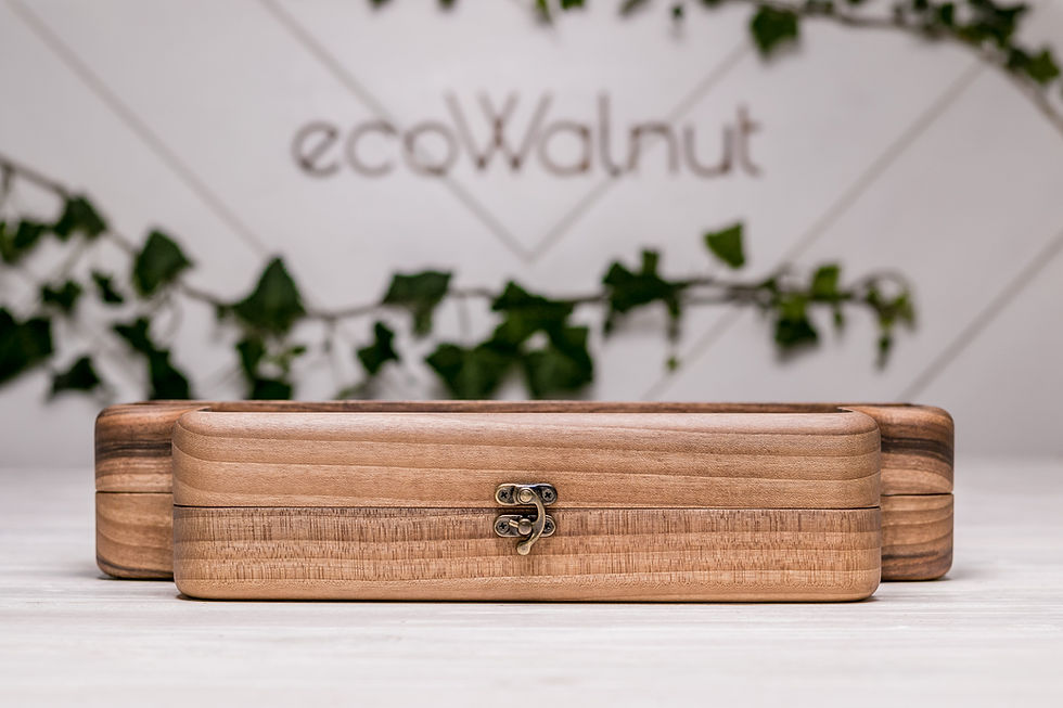 Thumbnail: Solid box with wood lid for 7 watches