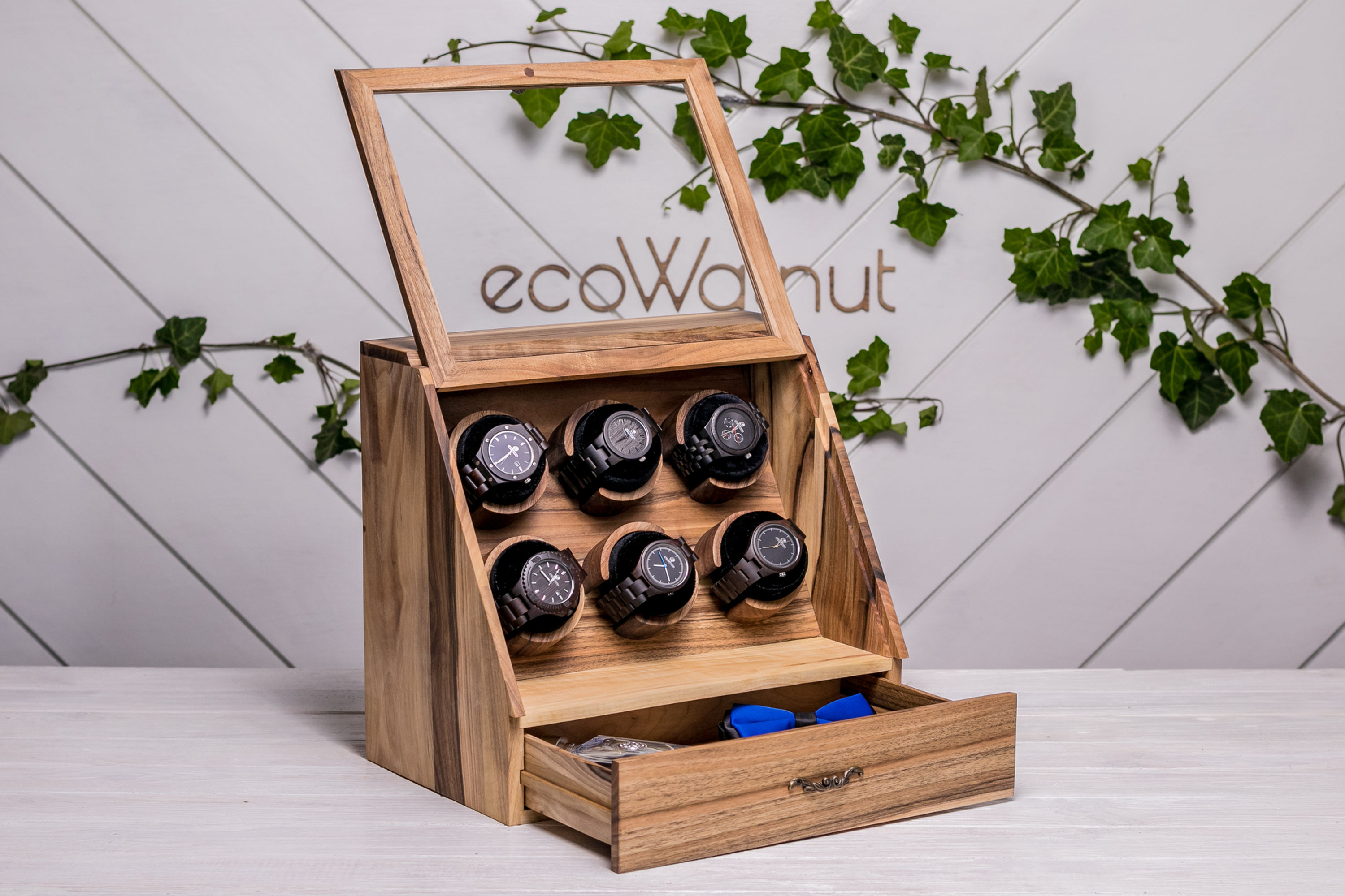 Подставка для часов "Elite" со стеклянной крышкой