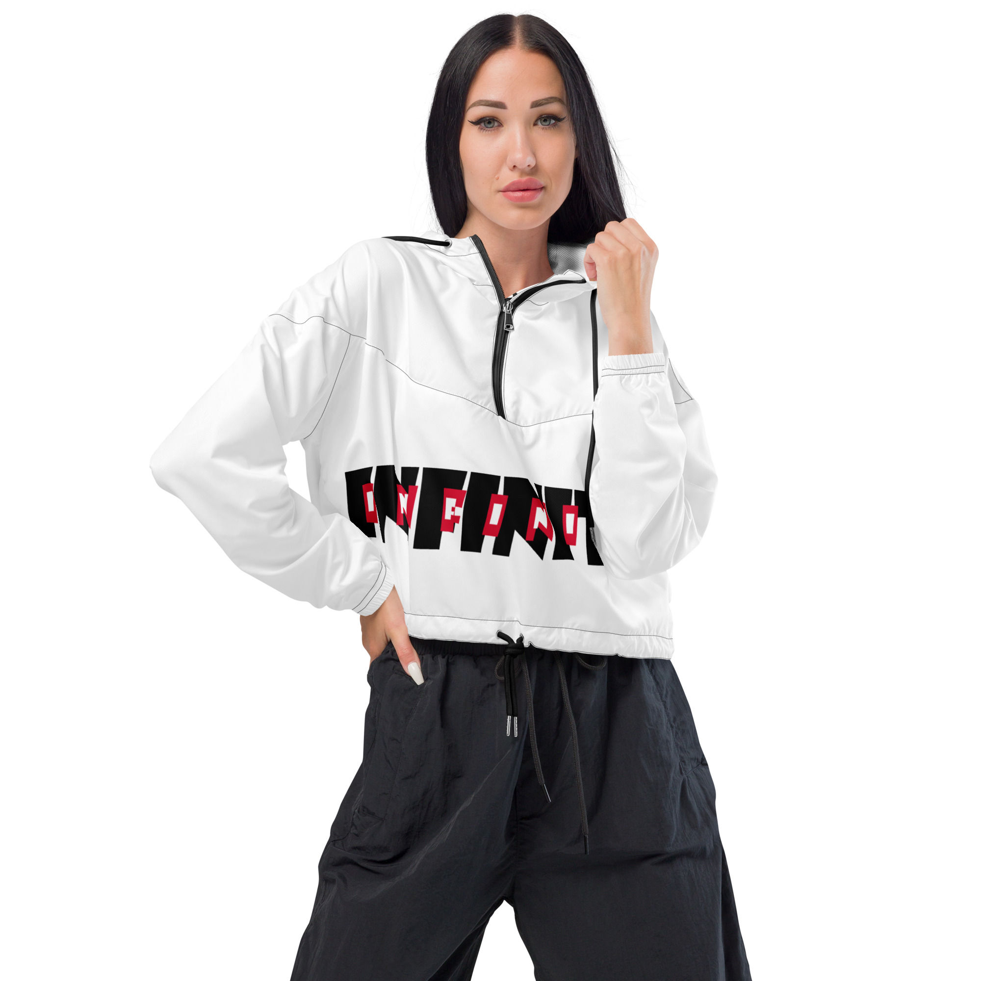 Infinite Athletics 'Contrast' Women’s Cropped Windbreaker