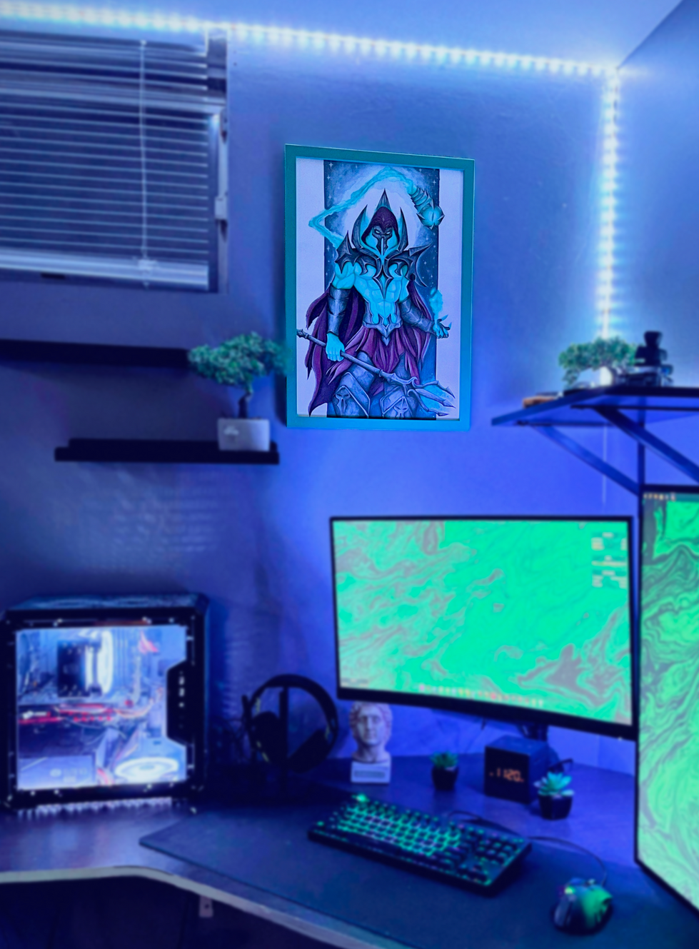 In client's room Watercolor Art of Viktor from League of Legends Death Sworn Skin by ART BY VIE