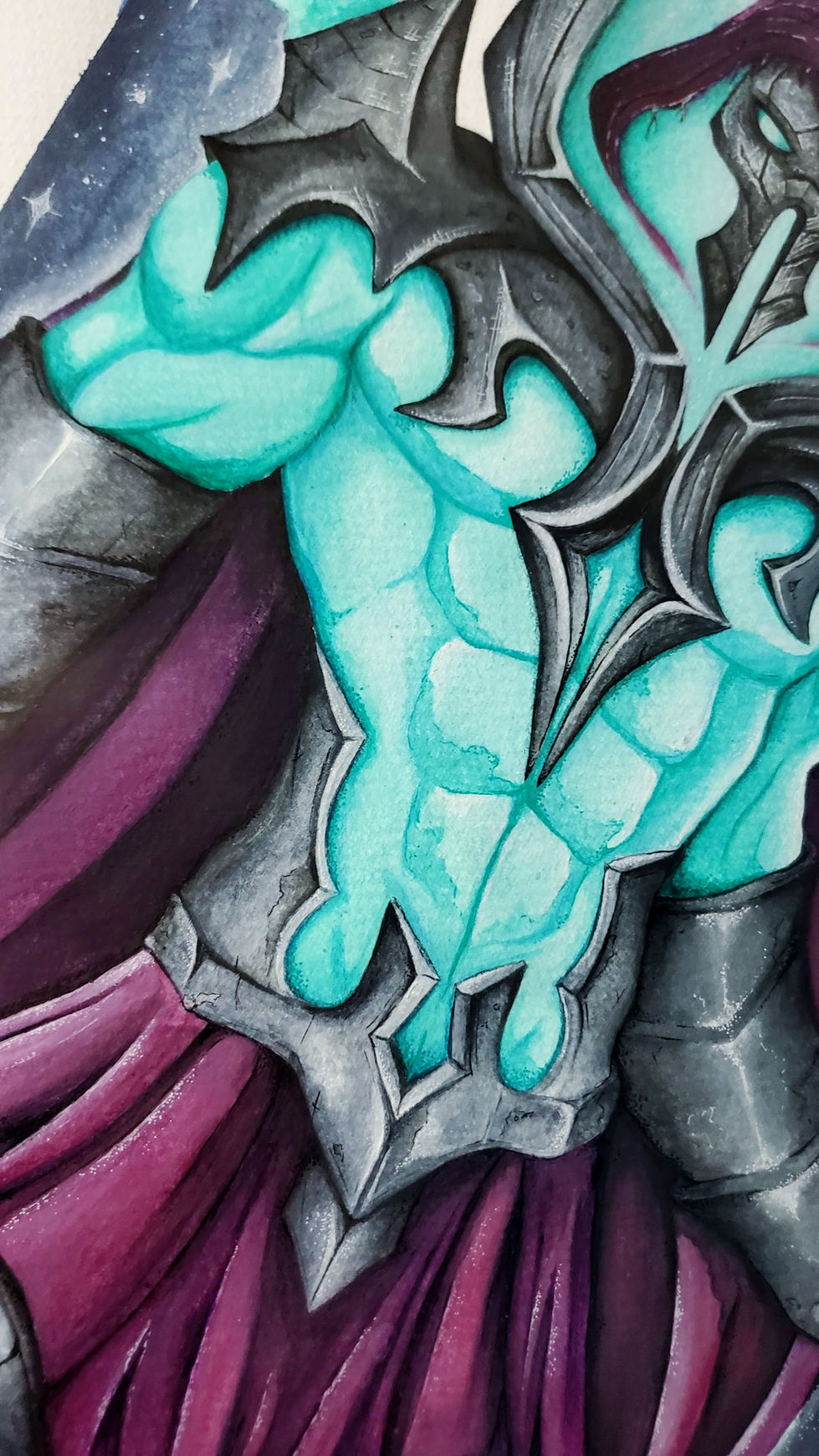 Watercolor Art of Viktor from League of Legends Death Sworn Skin by ART BY VIE