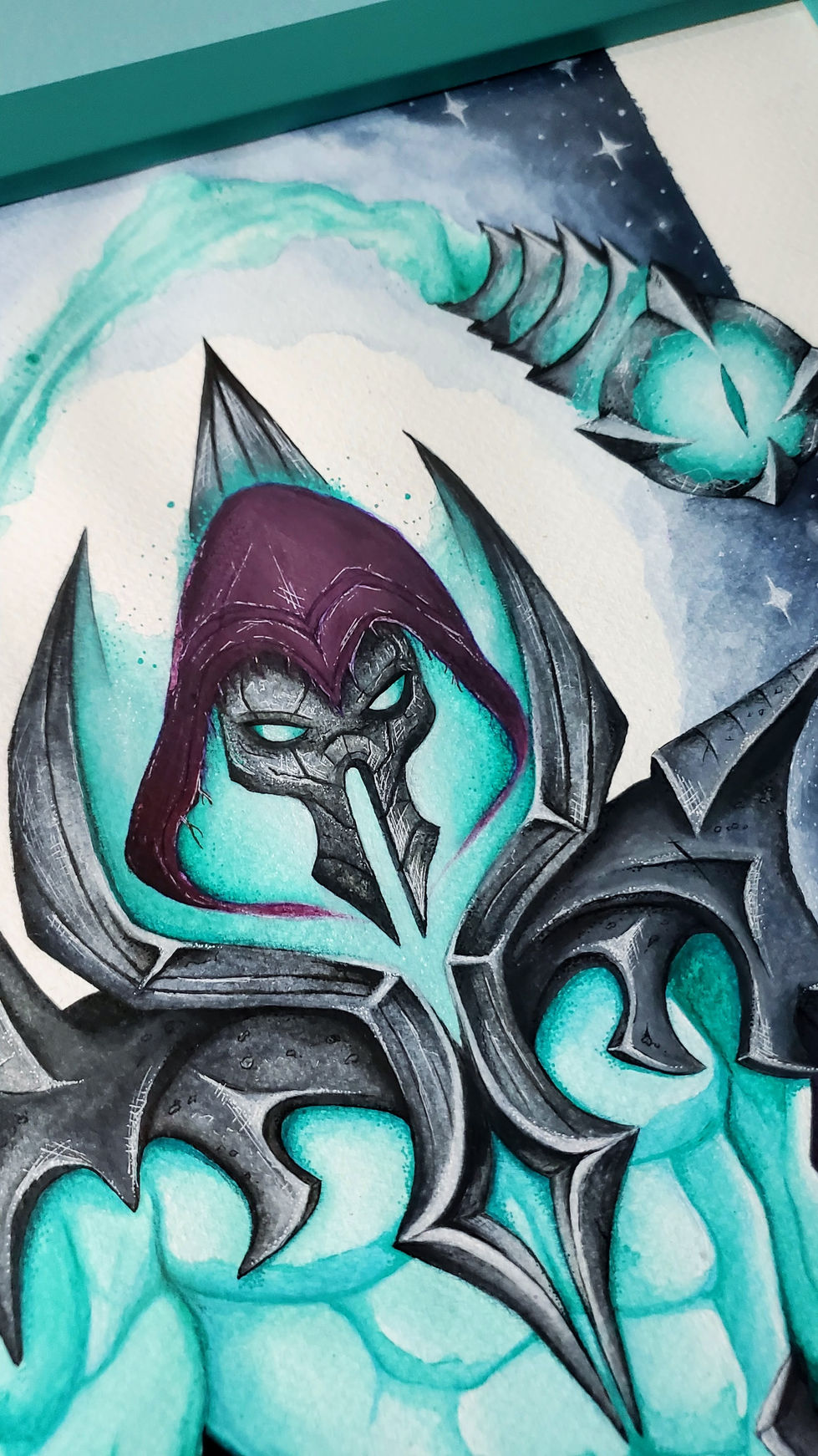 Watercolor Art of Viktor from League of Legends Death Sworn Skin by ART BY VIE