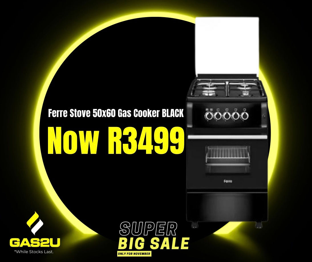 Gas Cooker- 4 Plate Black