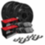 R1 - MKV A90 E Drilled & Slotted Black Brake Rotor Set w/ Pads